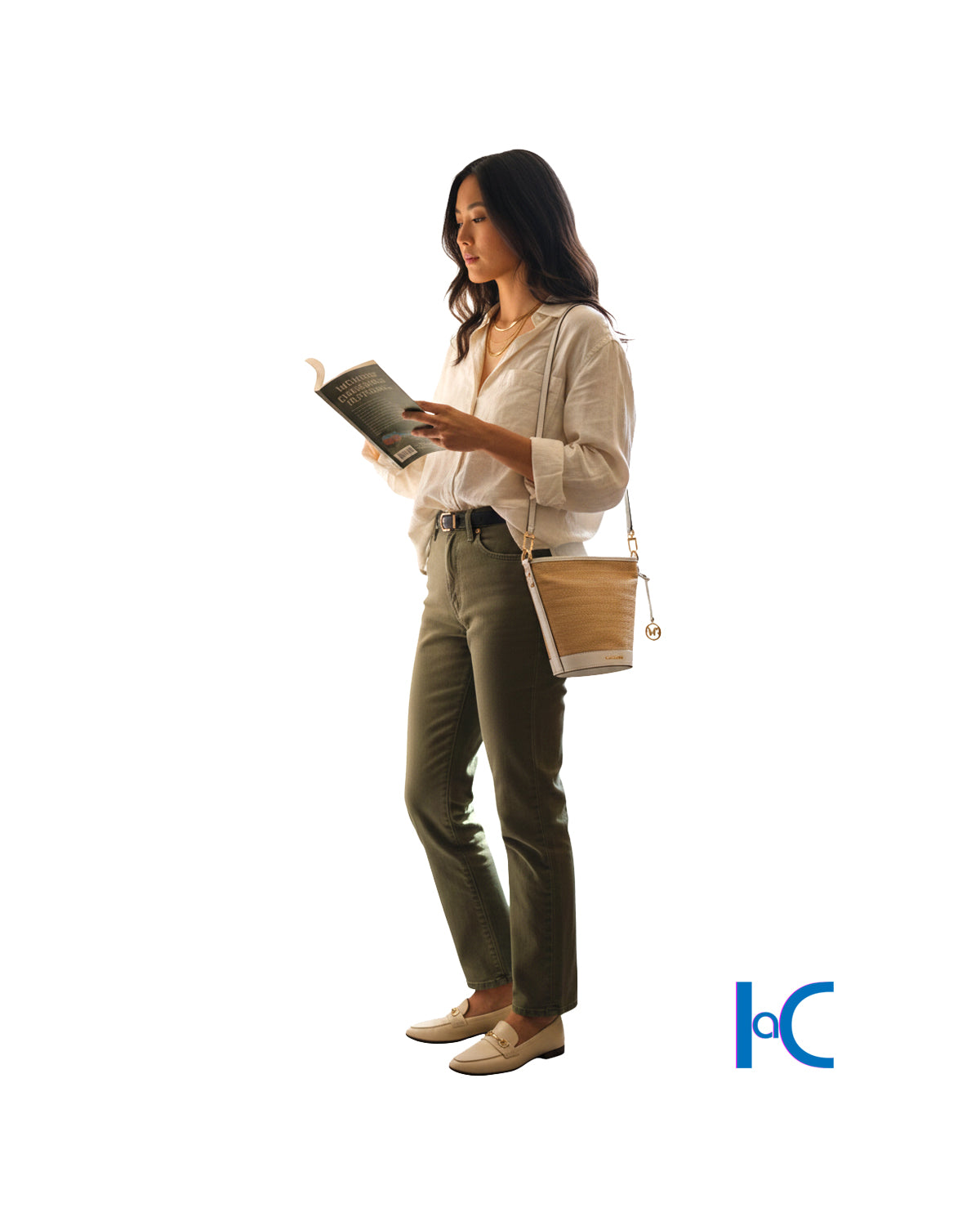 TOWNSEND STRAW BUCKET & LEATHER  BAG