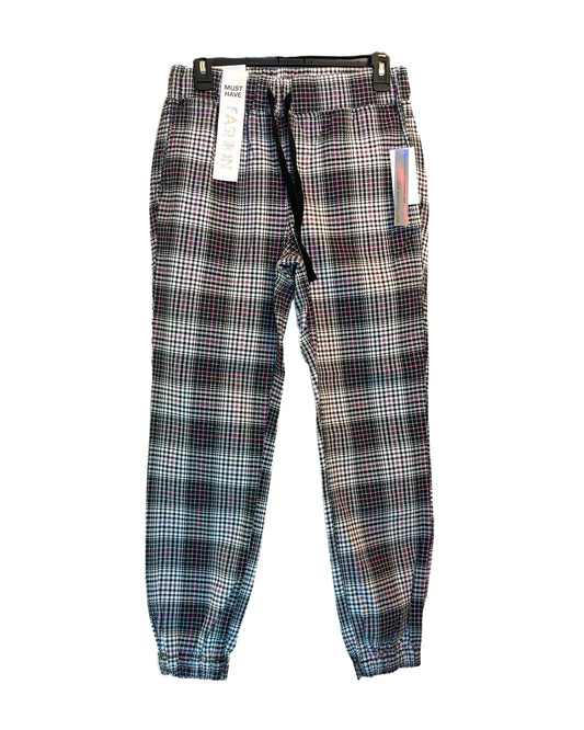 WOMEN'S WHT PINK PLAID JOGGER PANTS