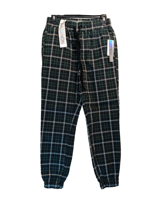 WOMEN'S GREEN PLAID JOGGER PANTS