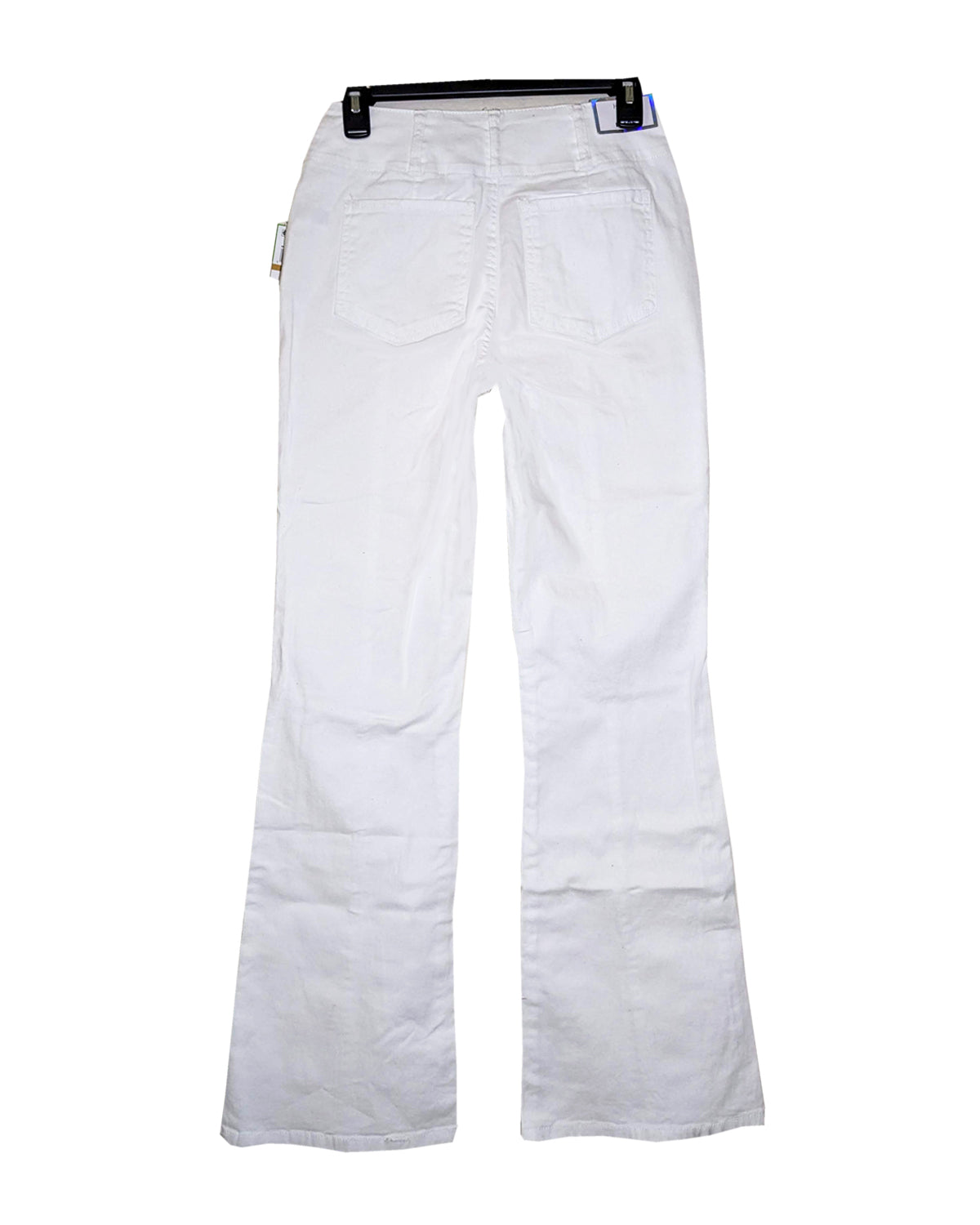 WHITE HIGH-RISE FLARE LEG DENIM