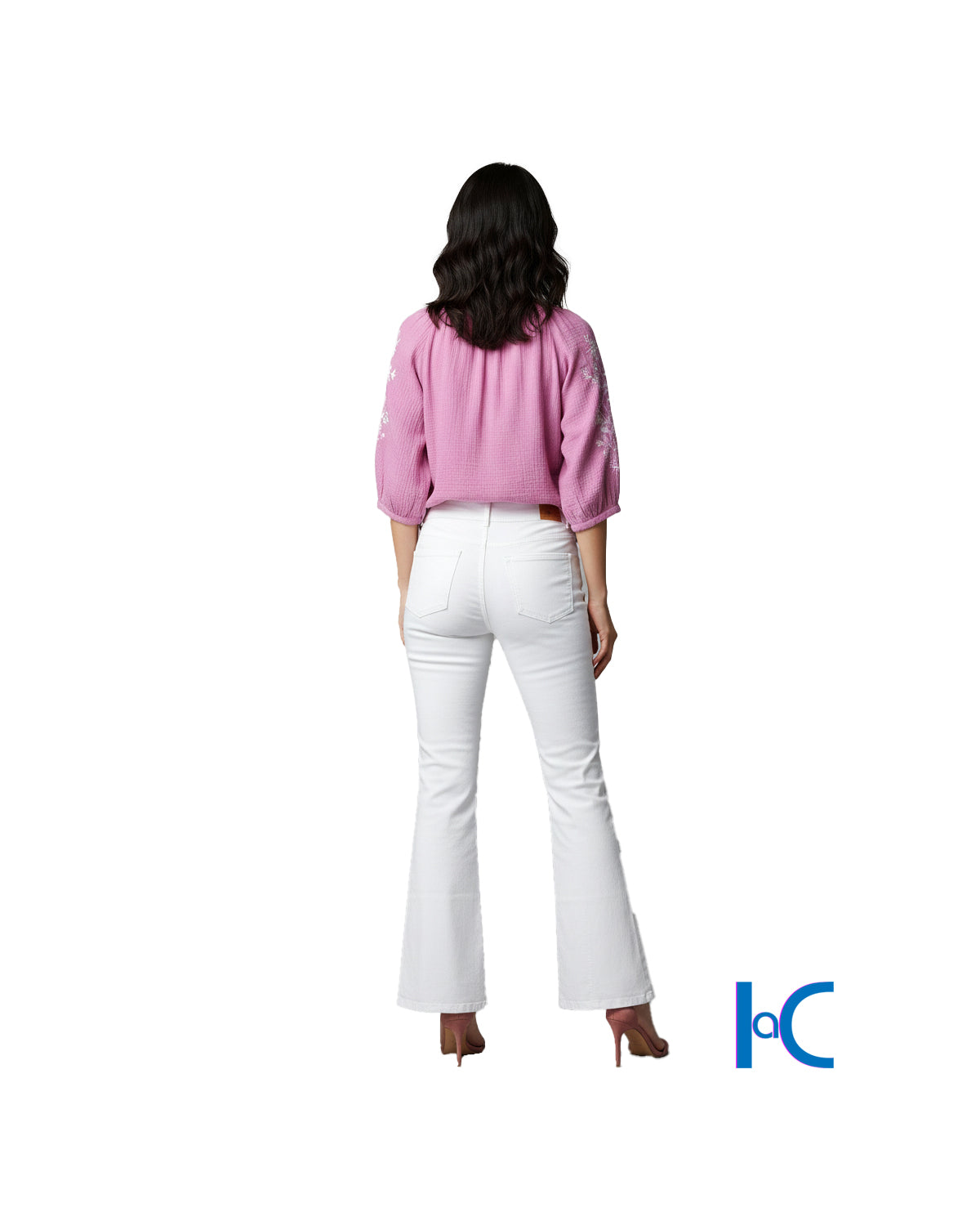 WHITE HIGH-RISE FLARE LEG DENIM