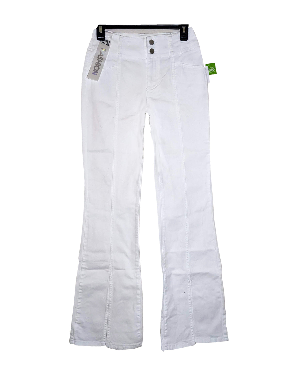 WHITE HIGH-RISE FLARE LEG DENIM