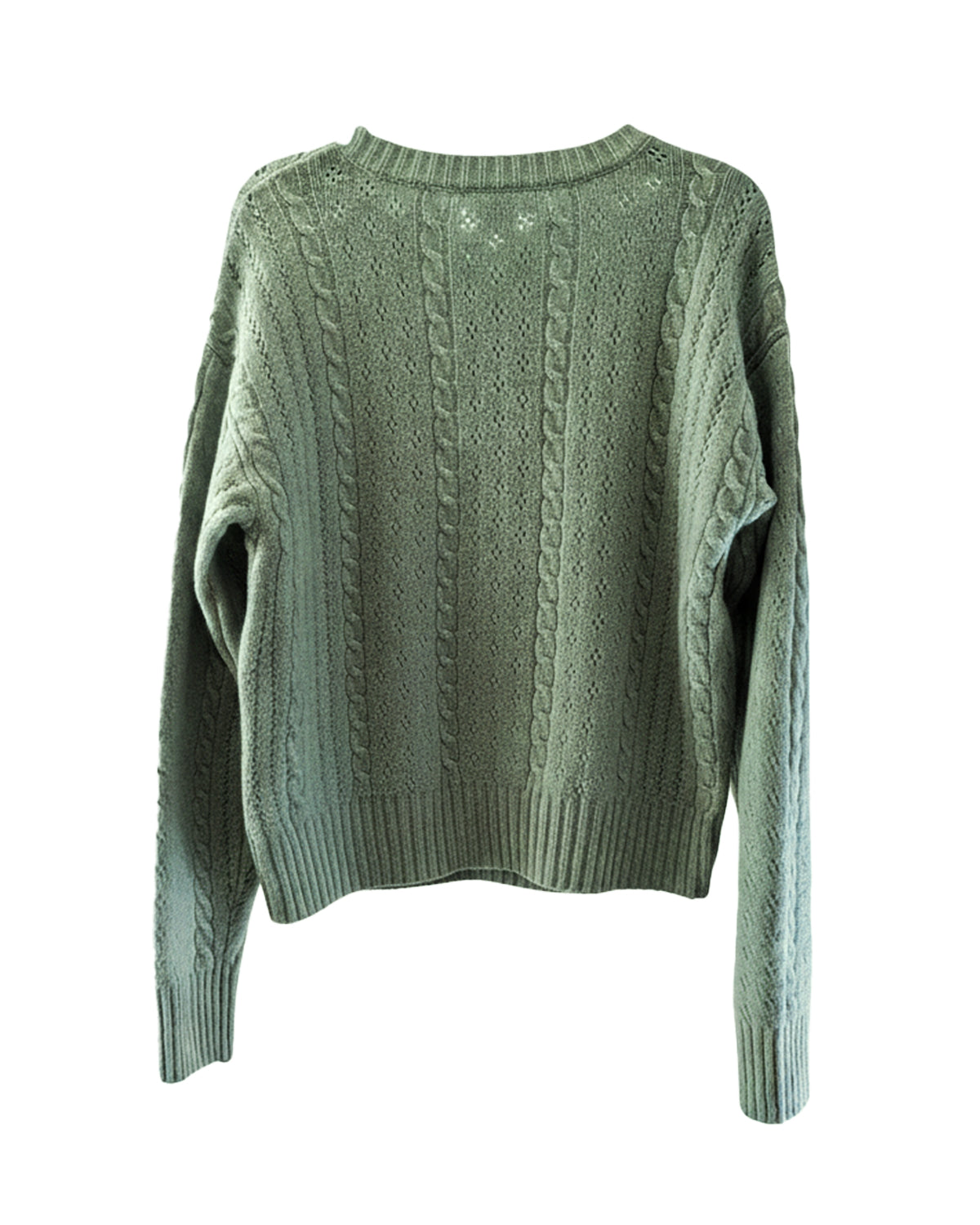 GREEN MILIEU CABLE-KNIT CARDIGAN