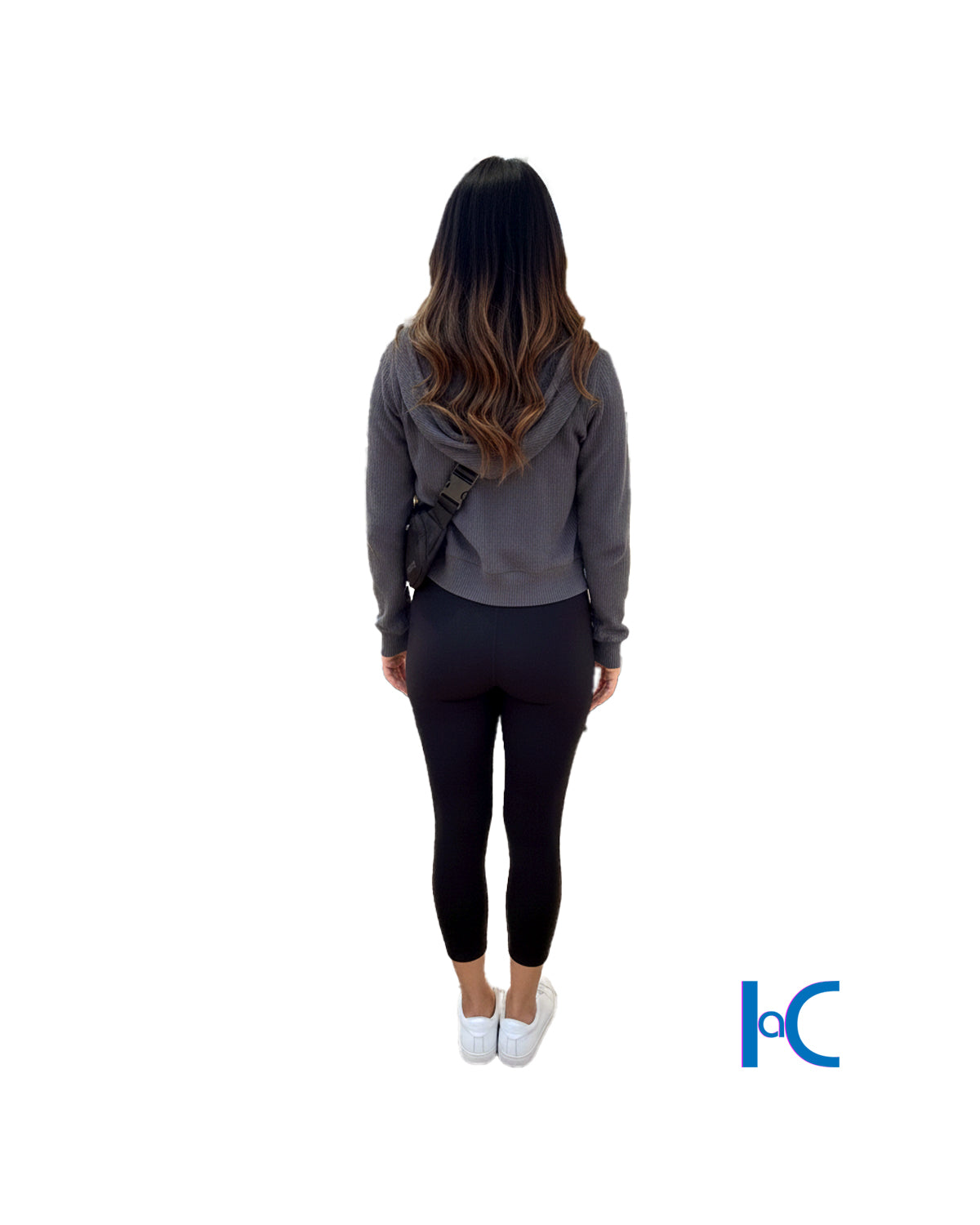 HIPPIE ROSE RIBBED ZIP-UP CROPPED HOODIE