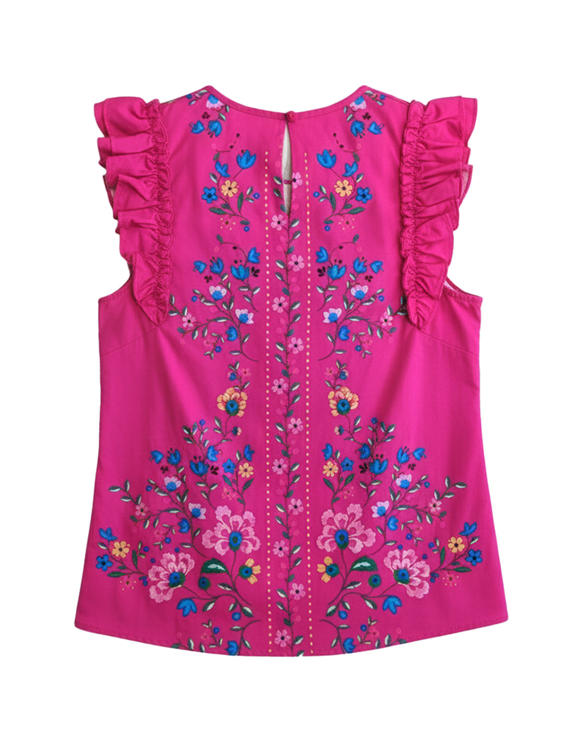 FLORAL RUFFLE SLEEVES SPRING BREAKER