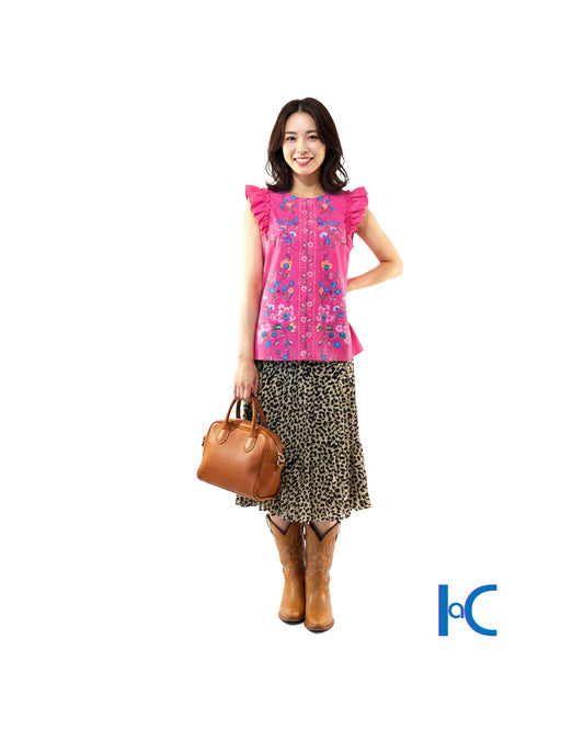 FLORAL RUFFLE SLEEVES SPRING BREAKER