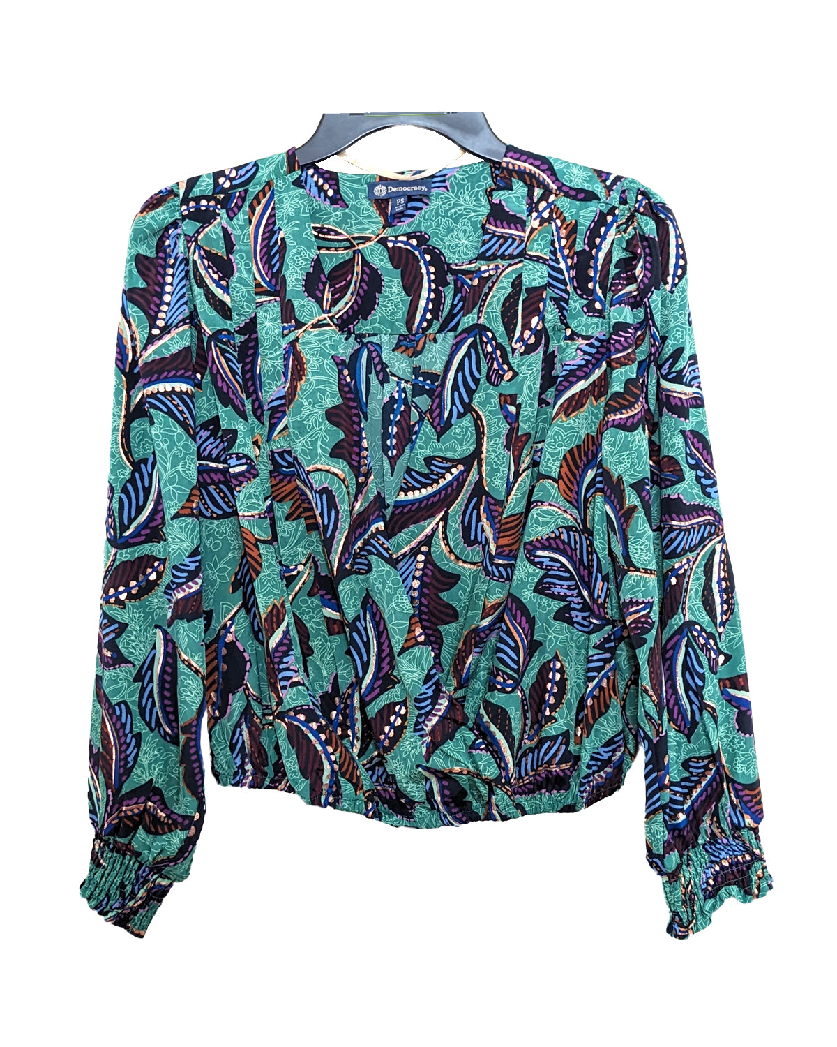 WOMEN'S LONG SLEEVE SURPLICE BLOUSE