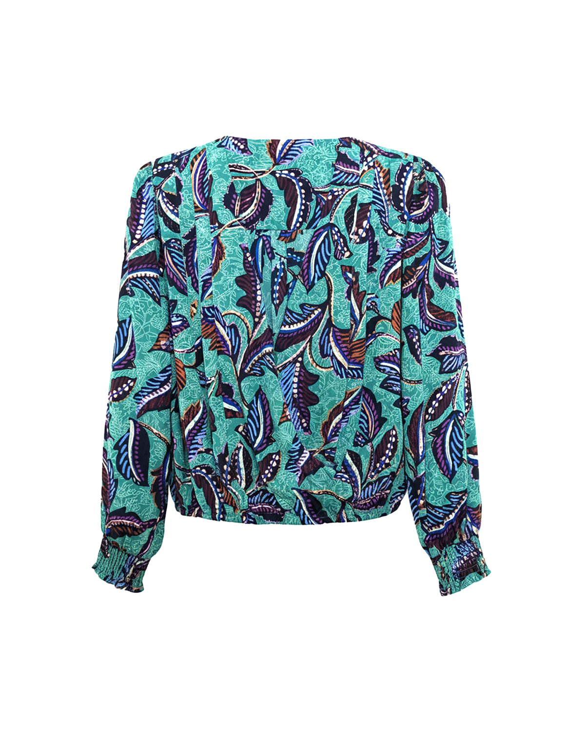 LONG SLEEVE SURPLICE BLOUSE