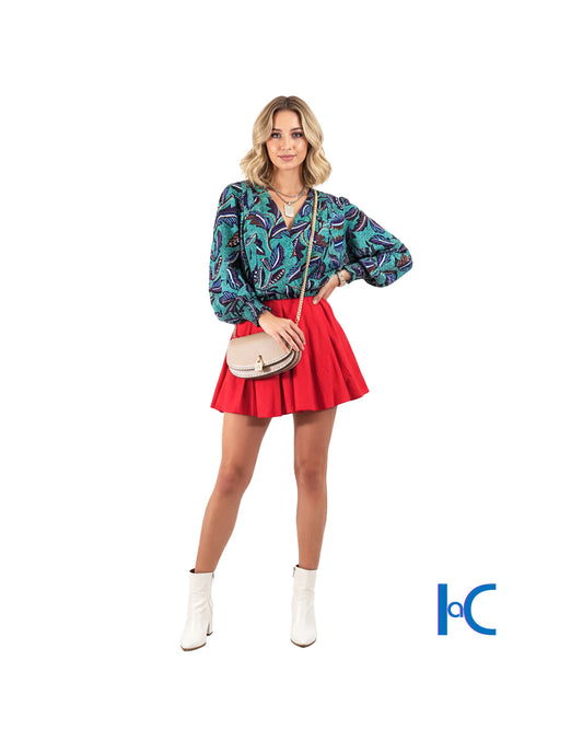 WOMEN'S LONG SLEEVE SURPLICE BLOUSE