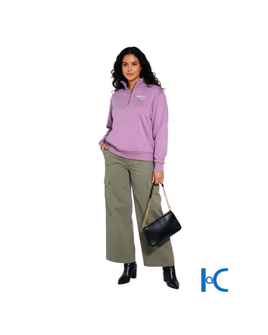 ELASTIC-BACK WIDE LEG CARGO PANTS