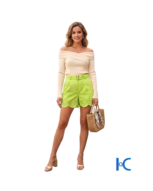OFF-THE-SHOULDER WRAP RIBBED TOP