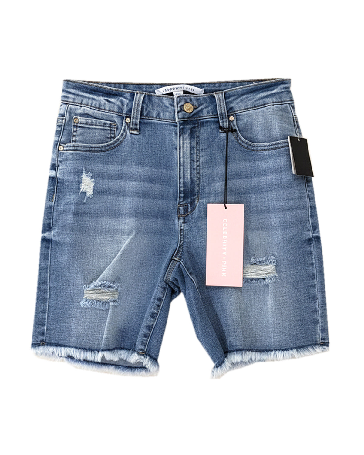 HIGH-RISE BERMUDA FRAY HEM SHORT