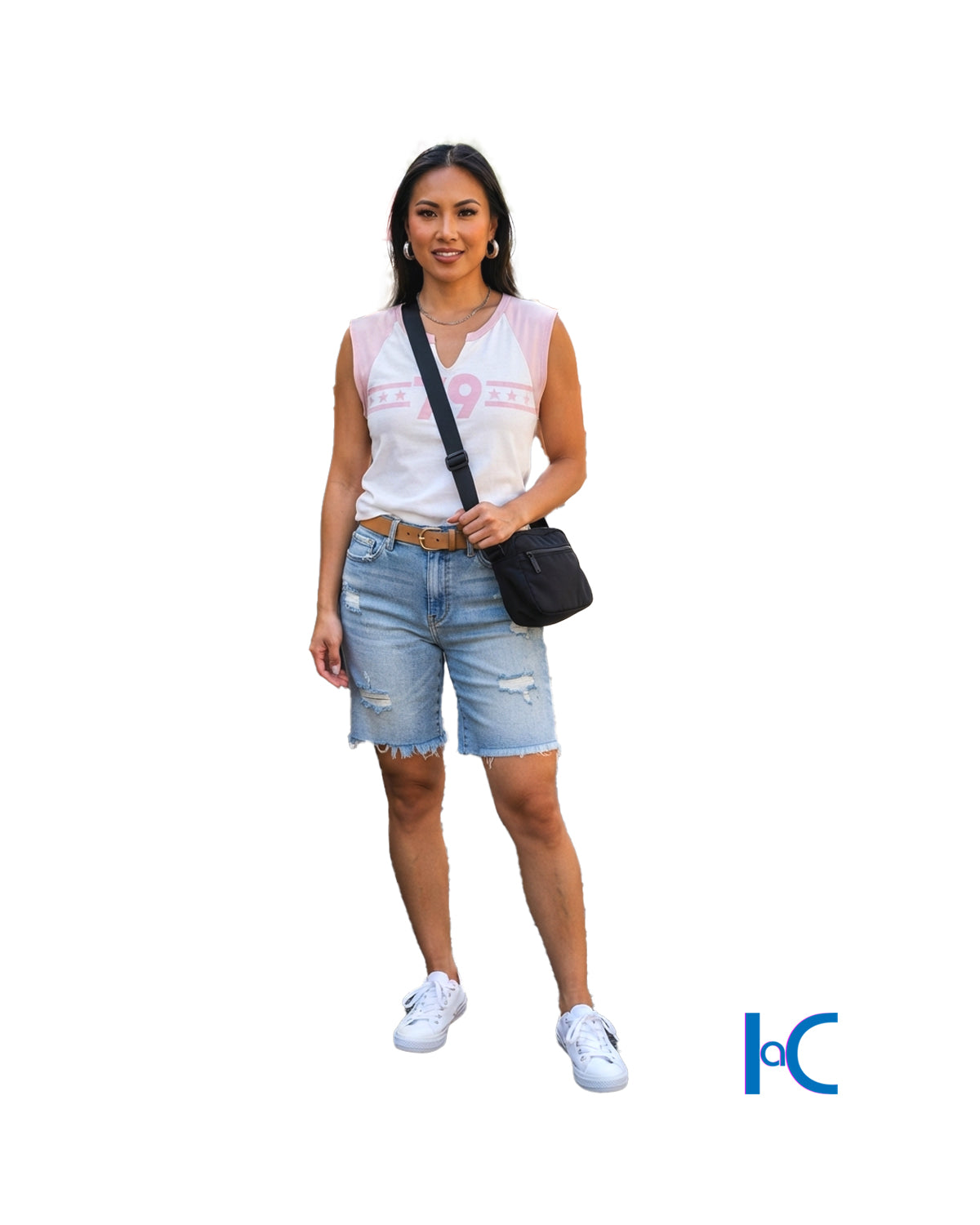 HIGH-RISE BERMUDA FRAY HEM SHORT