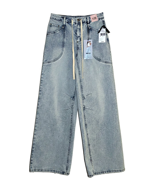 JUNIOR'S ELASTIC-BACK WIDE LEG JEANS