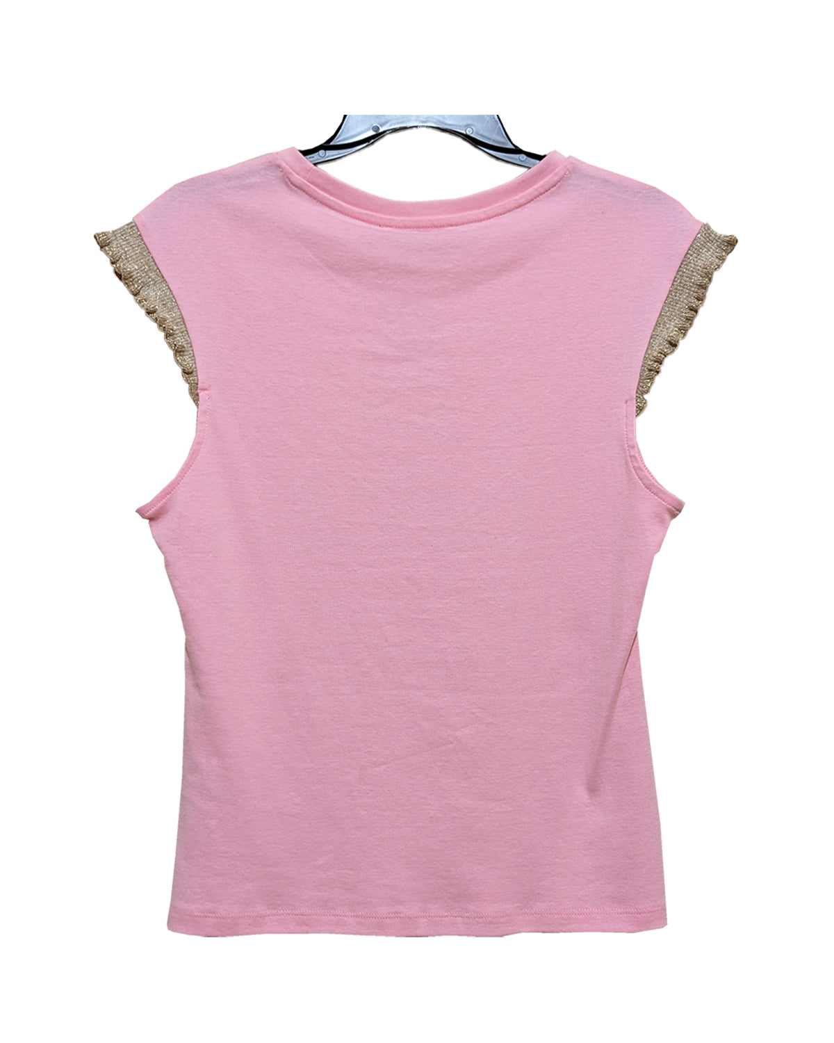 CREW NECK RUFFLED SLEEVE TOP