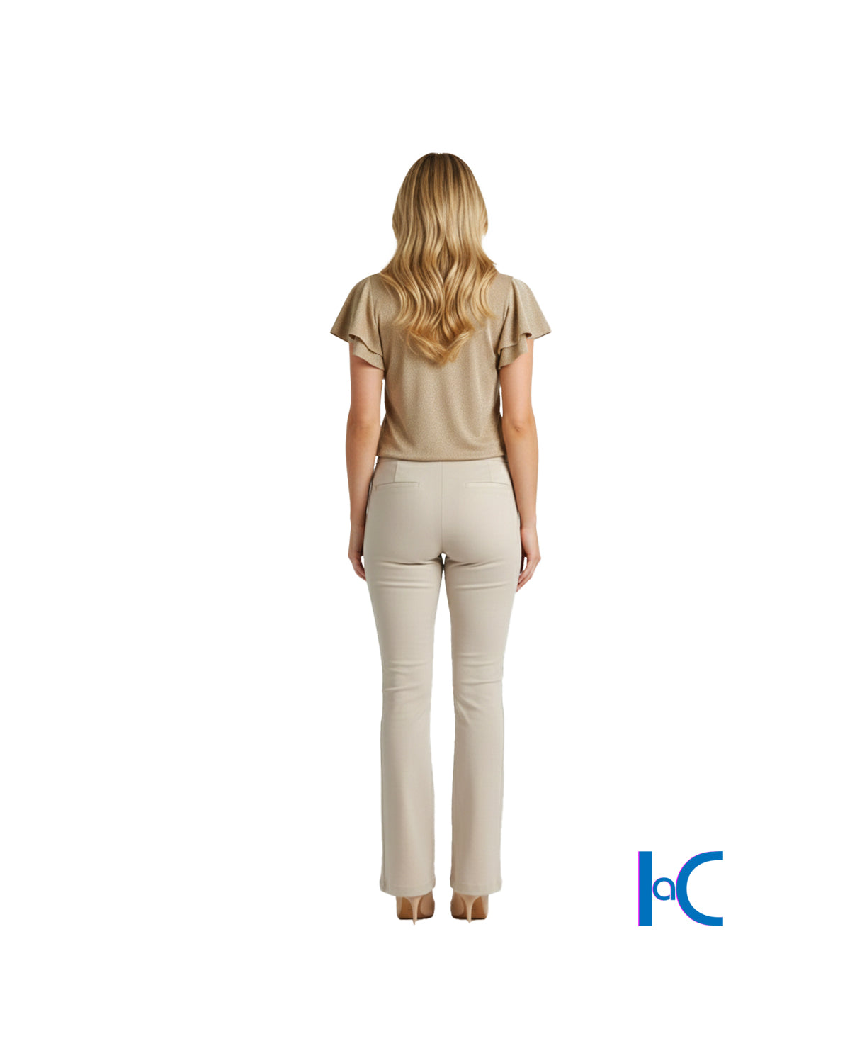 METALLIC KNIT FLUTTER SLEEVE TOP