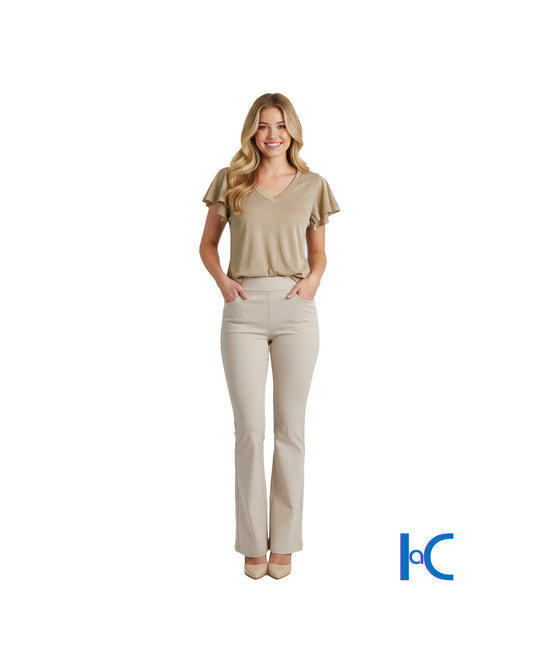 METALLIC KNIT FLUTTER SLEEVE TOP