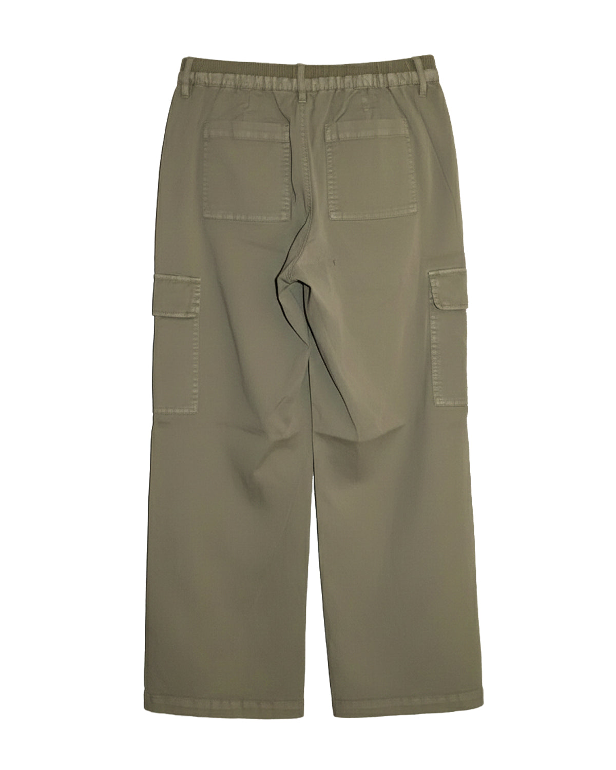 ELASTIC-BACK WIDE LEG CARGO PANTS
